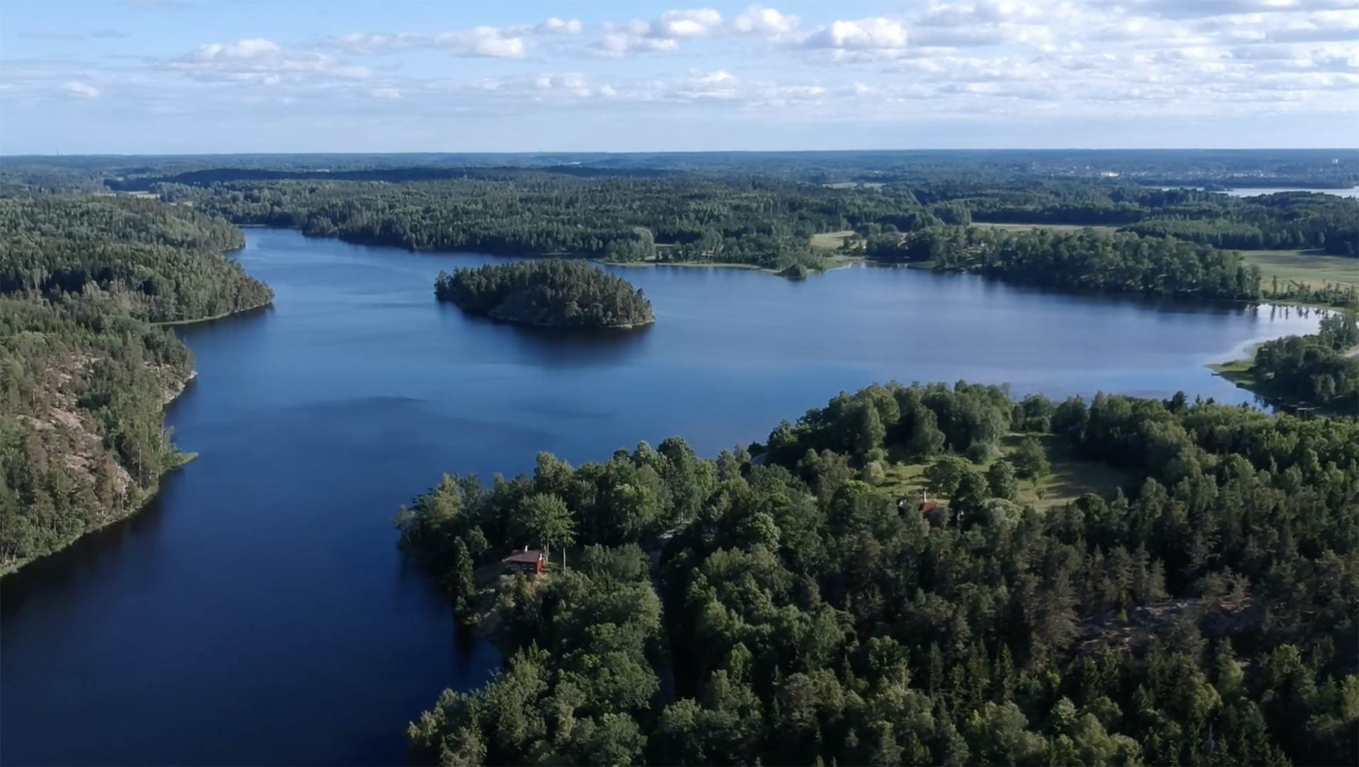 Aerial panorama of the Veskijärve lake